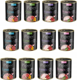 PIPER DOLINA NOTECI mokré krmivo pre psov, mix príchutí 12 x 800g